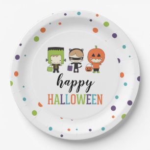 Assiettes En Carton Costume de fête d'Halloween coloré pour enfants