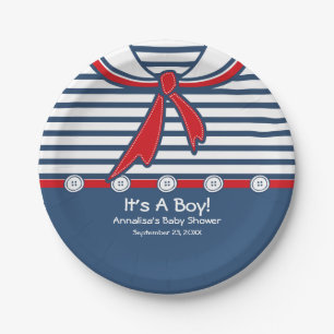 Assiettes En Carton Costume de marin de bébé B