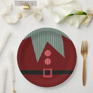 Assiettes En Carton Costume d'elfe de Noël Fête de vacances  