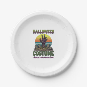 Assiettes En Carton Costume d'Halloween Main de Zombie Cimetière Pierr