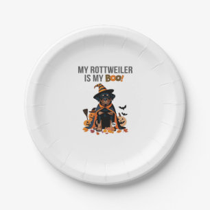 Assiettes En Carton Costume d'Halloween Rottweiler Mon Rottweiler est