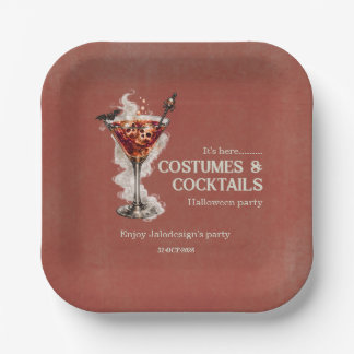 Assiettes En Carton Costumes Élégants Simples Cocktails Soirée Hallowe