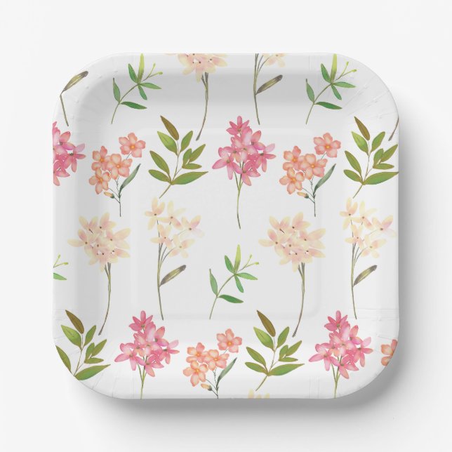 Assiettes En Carton Cottage fleuri vintage fleurs traditionnelles (Recto)