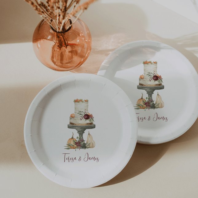 Assiettes En Carton Couche d'automne gâteau personnalisé (Créateur téléchargé)