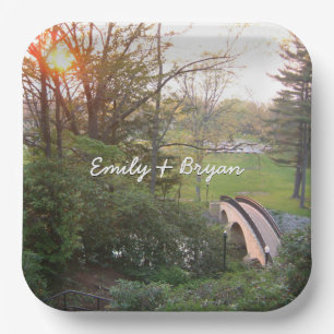 Assiettes En Carton Coucher de soleil au Rainbow Bridge à Grove City C