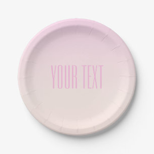Assiettes En Carton Coucher de soleil ombré rose à pêche avec texte pe