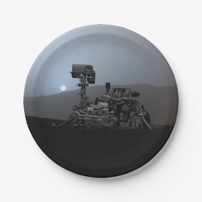 Assiettes En Carton Coucher de soleil sur Mars Curiosity (Devant)
