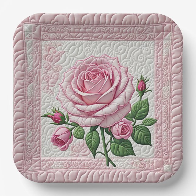 Assiettes En Carton Couette rose (Recto)