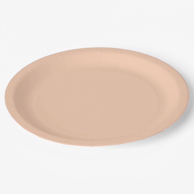 Assiettes En Carton couleur abricot (Angle)