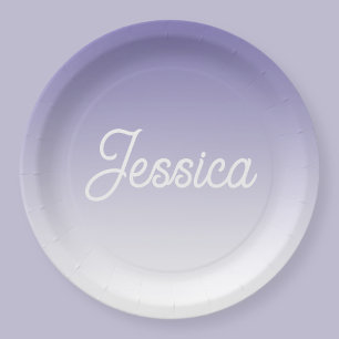 Assiettes En Carton Couleur lilas clair ombrée (modifiable) et votre t