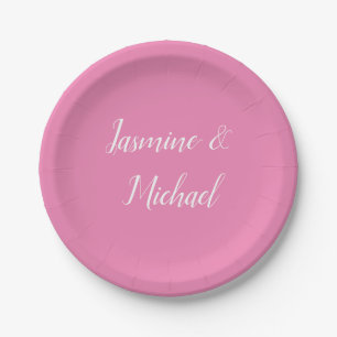Assiettes En Carton Couleur rose minimaliste moderne professionnelle