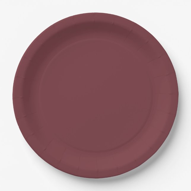 Assiettes En Carton Couleur rouge Vin solide (Devant)
