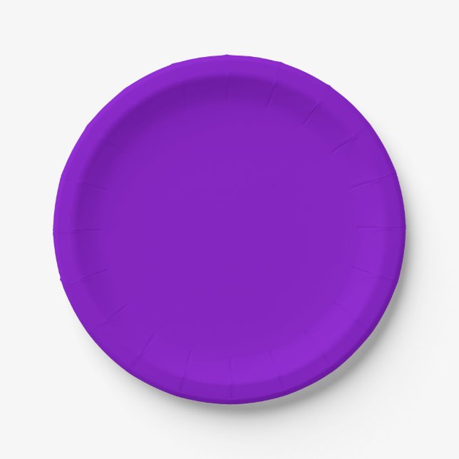 Assiettes En Carton Couleur simple et violette (Devant)