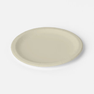 Assiettes En Carton Couleur solide : Beige