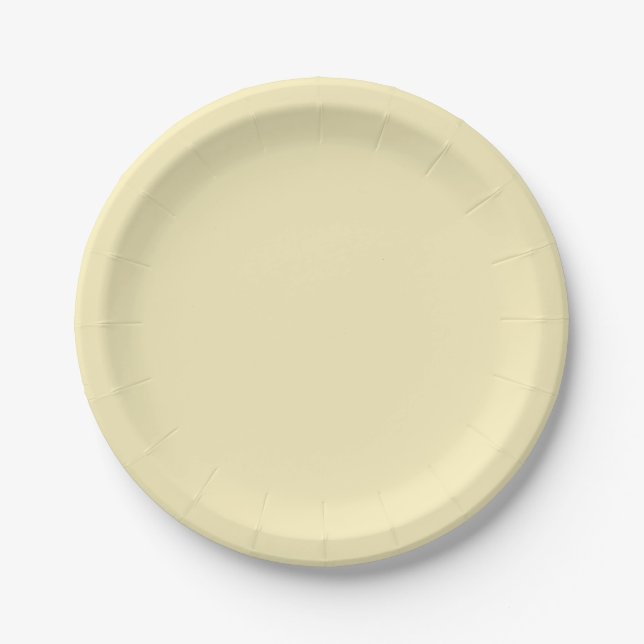 Assiettes En Carton Couleur solide blonde (Devant)