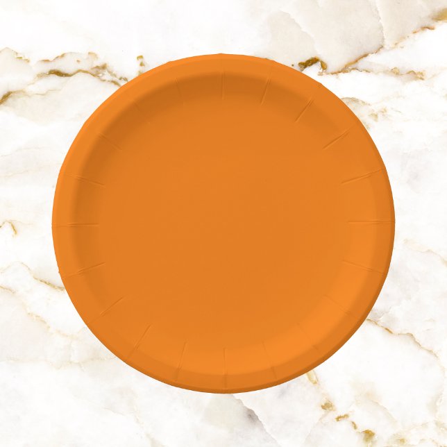 Assiettes En Carton Couleur solide orange de sécurité (Créateur téléchargé)