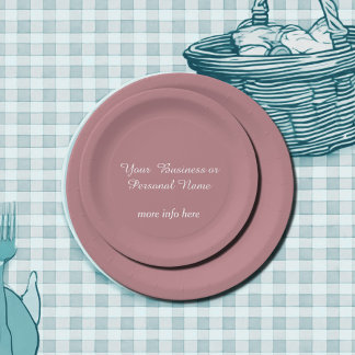 Assiettes En Carton couleur solide rose poussiéreux