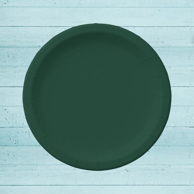 Assiettes En Carton Couleur solide vert foncé (Créateur téléchargé)
