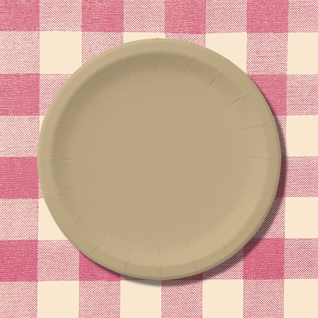 Assiettes En Carton Couleur uni beige clair (Créateur téléchargé)
