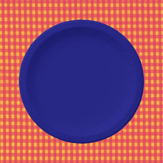Assiettes En Carton Couleur uni bleu marine (Créateur téléchargé)
