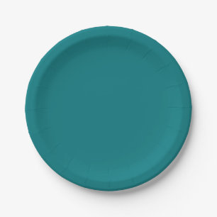 Assiettes En Carton Couleur uni profond Aqua turquoise