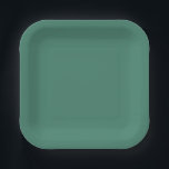 Assiettes En Carton Couleur unie vert monet<br><div class="desc">Monet vert (Water Lilies 1919) couleur solide</div>