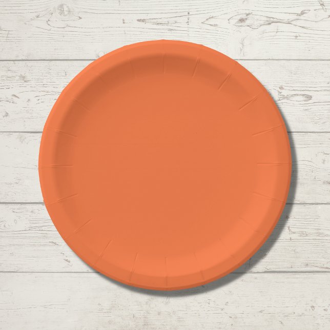 Assiettes En Carton Couleur vive orange brûlée (Créateur téléchargé)