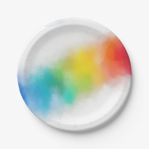 Assiettes En Carton Couleurs arc-en-ciel modernes tendance rose rouge