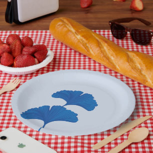 Assiettes En Carton Couleurs Arrière - plans personnalisables Blue Gin