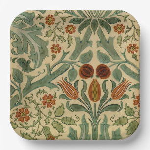 Assiettes En Carton Couleurs d'automne de William Morris, motif floral