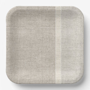 Assiettes En Carton Couleurs de tissu en lin naturel intemporelles