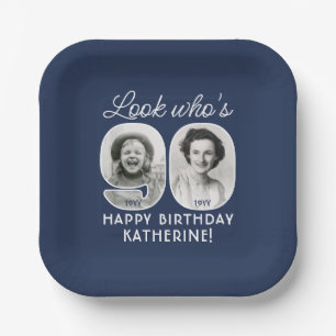 Assiettes En Carton Couleurs DIY • Joyeux Anniversaire 90 ans 2 Photo