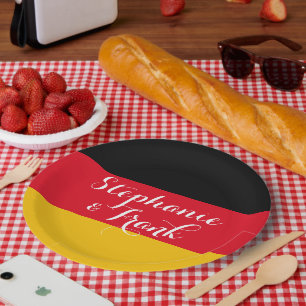 Assiettes En Carton Couleurs du drapeau allemand pour mariage