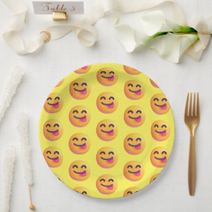 Assiettes En Carton Couleurs personnalisées Visage Savourer nourriture