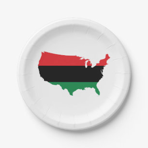 Assiettes En Carton Couleurs rouges, noires et vertes de