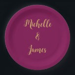 Assiettes En Carton Couleurs Vin & Or Professionnel tendance Moderne<br><div class="desc">Représenter ce design moderne et élégant. Ce modèle peut être customisé pour répondre à tous les métiers professionnels.</div>