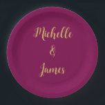 Assiettes En Carton Couleurs Vin & Or Professionnel tendance Moderne<br><div class="desc">Représenter ce design moderne et élégant. Ce modèle peut être customisé pour répondre à tous les métiers professionnels.</div>