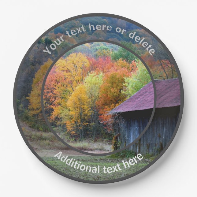 Assiettes En Carton Country Farm Tabac Grange Fête Personnalisée (Devant)