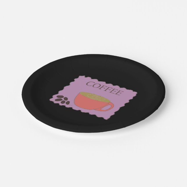 Assiettes En Carton Coupe de café avec haricots de café (Angle)