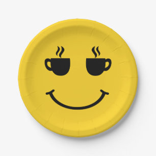 Assiettes En Carton Coupe de café sourire