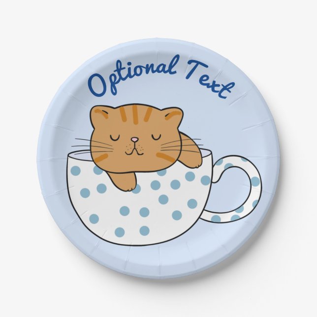 Assiettes En Carton Coupe Kawaii de fée de chat (Devant)