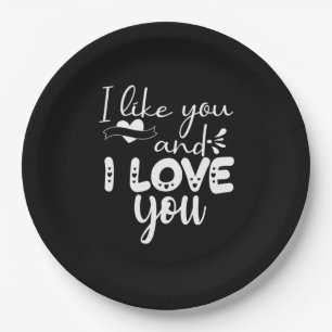 Assiettes En Carton Couple Art Je T'Aime Et Je T'Aime
