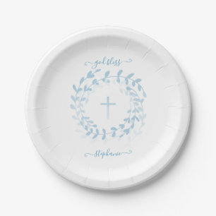 Assiettes En Carton Courbe et croix bleues communales