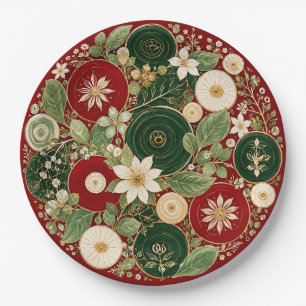 Assiettes En Carton Couronne Botanique Rouge Écarlate