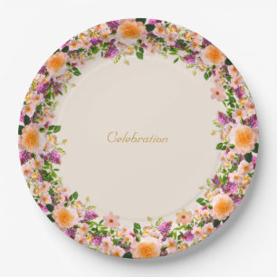 Assiettes En Carton Couronne de fleurs magnifique, couronne sur du sab