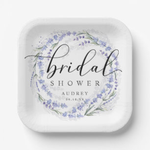 Assiettes En Carton Couronne de lavande rustique élégante pour Baby Sh