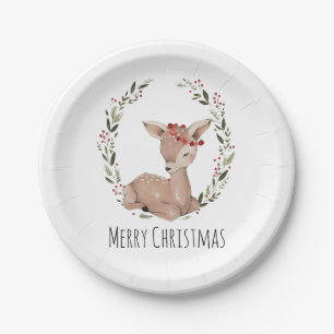 Assiettes En Carton Couronne de Noël