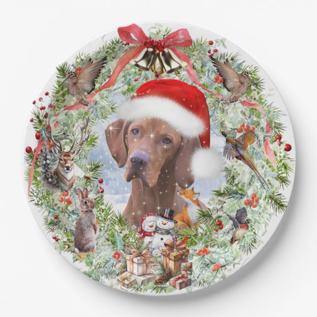 Assiettes En Carton Couronne de Noël de Vizsla en Hongrie (Devant)