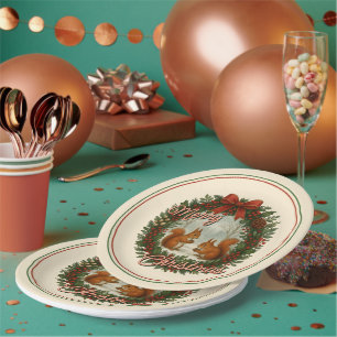 Assiettes En Carton Couronne De Vacances Anglaise Rétro Avec De Mignon