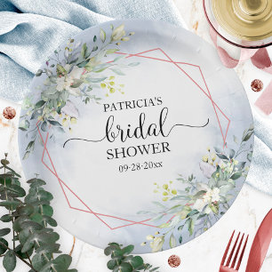 Assiettes En Carton Couronne de verdure pour la douche de la mariée